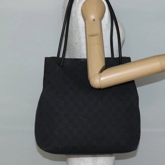 GUCCI GG Canvas Tote Bag Black 101341 Auth ep10945 - Picture 3 of 16